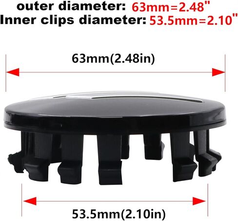 New Custom 4PCS 2 1/2 Inches 63mm // Slants Car Plastic Hub Wheel Center Cap Hubcaps Fit for Charger Challenger 2017-2019 with 20 Inch Wheels 6CZ27DX8AA (black red) in Kuwait