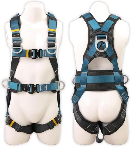 Full Body Protection Safety Harness 5pt Adjustment Safe Comfortable Construction Positioning Extra LongThick Leg Back Padded Push Button Quick Lock Buckle OSHA/ANSI compliant in Saudi Arabia
