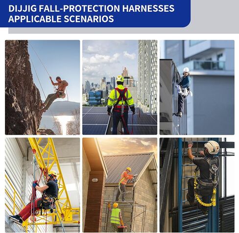 Full Body Protection Safety Harness 5pt Adjustment Safe Comfortable Construction Positioning Extra LongThick Leg Back Padded Push Button Quick Lock Buckle OSHA/ANSI compliant in Saudi Arabia