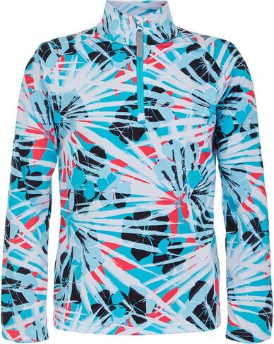 Spyder Girl's Surface Zip T-Neck (Big Kids) Taxi Island XL (18 Big Kid) in Saudi Arabia