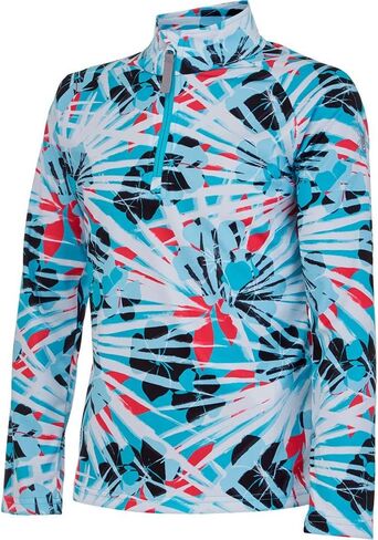 Spyder Girl's Surface Zip T-Neck (Big Kids) Taxi Island XL (18 Big Kid) in Saudi Arabia