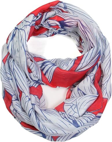 Scarf& Romantic Rose & Flower Spring Fashion Lightweight Versatile Infinity Scarves (Floral Red), One-Size in Saudi Arabia