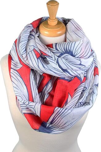 Scarf& Romantic Rose & Flower Spring Fashion Lightweight Versatile Infinity Scarves (Floral Red), One-Size in Saudi Arabia