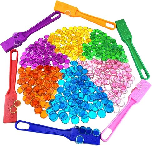 Magnetic Wands and Bingo Chips Game Tokens Educational STEM Kits for Learning, Sensory Bins, Science, Counting & Sorting 5-Pack & 500 Metal Chips in Saudi Arabia