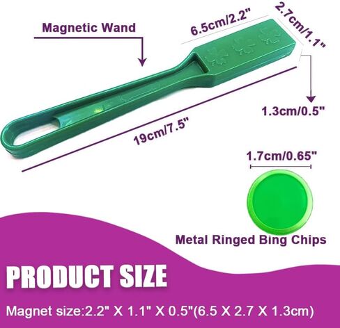 Magnetic Wands and Bingo Chips Game Tokens Educational STEM Kits for Learning, Sensory Bins, Science, Counting & Sorting 5-Pack & 500 Metal Chips in Saudi Arabia
