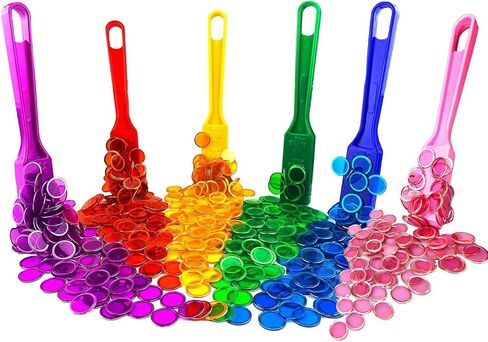 Magnetic Wands and Bingo Chips Game Tokens Educational STEM Kits for Learning, Sensory Bins, Science, Counting & Sorting 5-Pack & 500 Metal Chips in Saudi Arabia