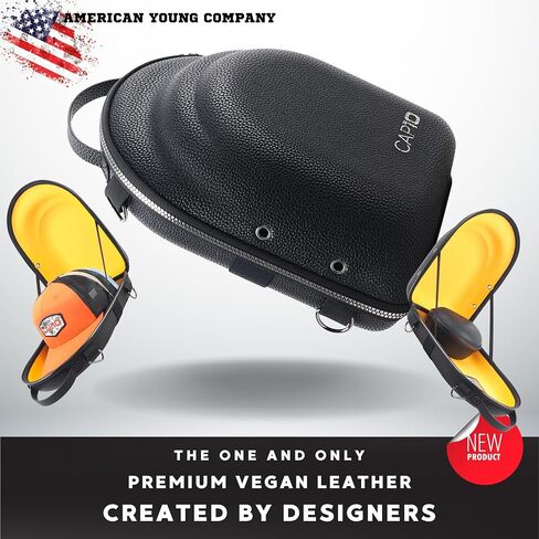 CAP10 Premium Hat Travel Case & Box - Superior Vegan Leather Cap Carrier & Organizer for Baseball Caps, New Era | Stylish Travel Hat Box for Ultimate Storage & Protection, Detachable Eyewear Box in Saudi Arabia
