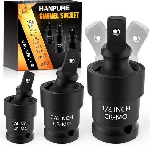 Stocking Stuffers for Men, Mens Gifts for Christmas, Impact Swivel Socket Set Gadgets Tools for Men, CR-MO 1/4" 3/8" 1/2" Wobble Universal Joint Sockets Extension, Stocking Stuffers for Adults Women in Saudi Arabia