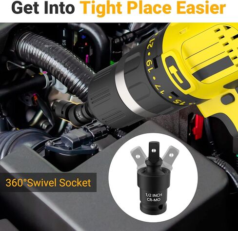 Stocking Stuffers for Men, Mens Gifts for Christmas, Impact Swivel Socket Set Gadgets Tools for Men, CR-MO 1/4" 3/8" 1/2" Wobble Universal Joint Sockets Extension, Stocking Stuffers for Adults Women in Saudi Arabia