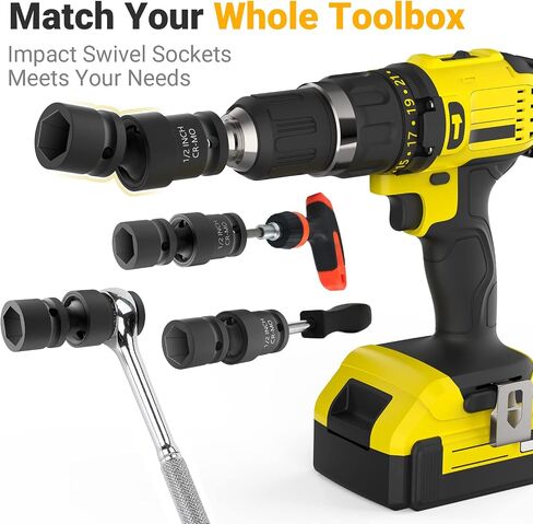 Stocking Stuffers for Men, Mens Gifts for Christmas, Impact Swivel Socket Set Gadgets Tools for Men, CR-MO 1/4" 3/8" 1/2" Wobble Universal Joint Sockets Extension, Stocking Stuffers for Adults Women in Saudi Arabia