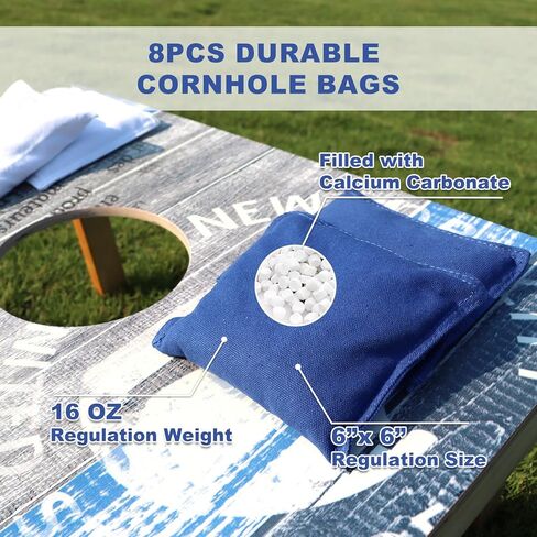 مجموعة ألواح ثقب الذرة الفاخرة من الخشب الصلب، اختر ألعاب ثقب الذرة مقاس 4 × 2 بوصة أو 3 × 2 بوصة للبالغين، تتضمن مجموعة من 8 أكياس رمي ثقب الذرة مع حقيبة حمل، وألعاب العشب للبالغين والعائلة في الهواء الطلق in Kuwait