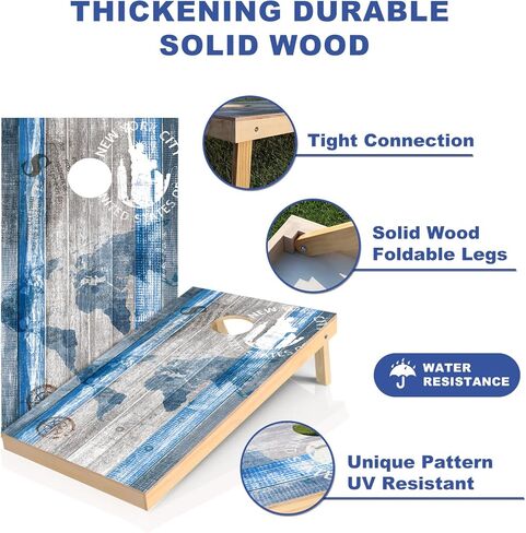 مجموعة ألواح ثقب الذرة الفاخرة من الخشب الصلب، اختر ألعاب ثقب الذرة مقاس 4 × 2 بوصة أو 3 × 2 بوصة للبالغين، تتضمن مجموعة من 8 أكياس رمي ثقب الذرة مع حقيبة حمل، وألعاب العشب للبالغين والعائلة في الهواء الطلق in Kuwait