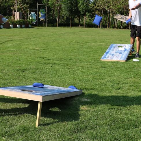 مجموعة ألواح ثقب الذرة الفاخرة من الخشب الصلب، اختر ألعاب ثقب الذرة مقاس 4 × 2 بوصة أو 3 × 2 بوصة للبالغين، تتضمن مجموعة من 8 أكياس رمي ثقب الذرة مع حقيبة حمل، وألعاب العشب للبالغين والعائلة في الهواء الطلق in Kuwait