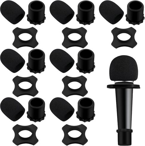 Flutesan 8 Set Shakeproof Wireless Handheld Microphone Protection Silicone Ring Anti Rolling Bottom Rod Sleeve Holder Windscreen Covers Foam Filter for KTV Mic Device, Colors in Kuwait