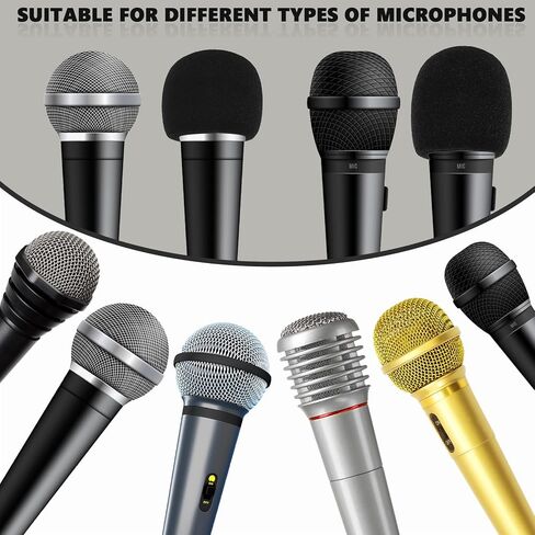 Flutesan 8 Set Shakeproof Wireless Handheld Microphone Protection Silicone Ring Anti Rolling Bottom Rod Sleeve Holder Windscreen Covers Foam Filter for KTV Mic Device, Colors in Kuwait