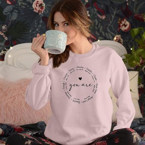 Christian Sweatshirts for Women Faith Jesus You Are Enough Inspirational Shirts Blessed Saying Positive Pullover Top in Saudi Arabia