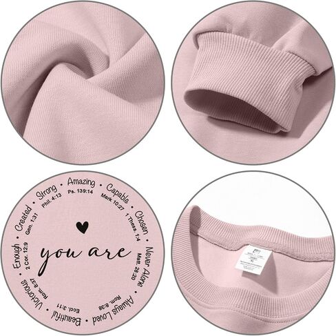 Christian Sweatshirts for Women Faith Jesus You Are Enough Inspirational Shirts Blessed Saying Positive Pullover Top in Saudi Arabia