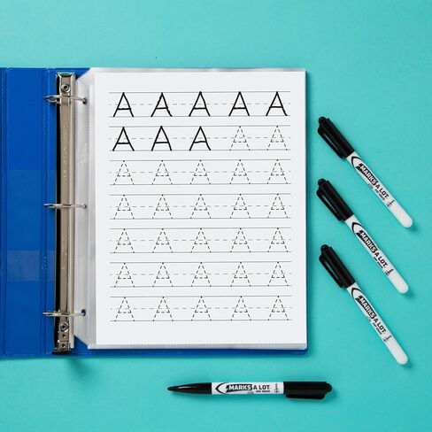 علامات AVERY Marks A Lot علامات المسح الجاف، علامات لوحة بيضاء منخفضة الرائحة مع طرف رصاصة، 6 أسود (24483) in Kuwait