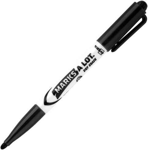 علامات AVERY Marks A Lot علامات المسح الجاف، علامات لوحة بيضاء منخفضة الرائحة مع طرف رصاصة، 6 أسود (24483) in Kuwait