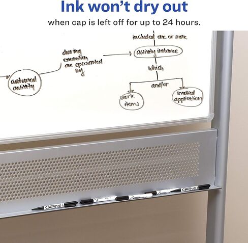 علامات AVERY Marks A Lot علامات المسح الجاف، علامات لوحة بيضاء منخفضة الرائحة مع طرف رصاصة، 6 أسود (24483) in Kuwait