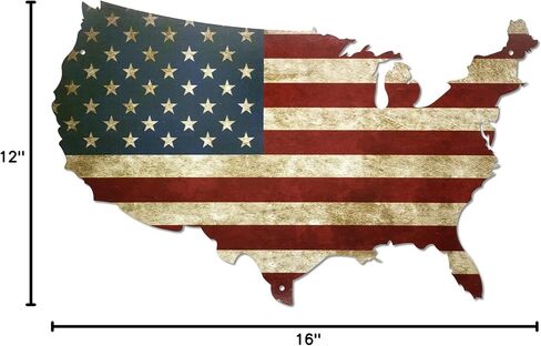 ديكور جدار العلم الأمريكي من تيجيك، فن جداري معدني لديكور النسر، لافتات معدنية وطنية لمرآب غرفة الكهف للرجال in Kuwait