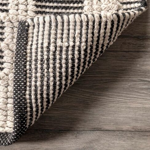 Rugs USA x Arvin Olano Parker Check Textured Area Rug, 8x10, Ivory in Kuwait
