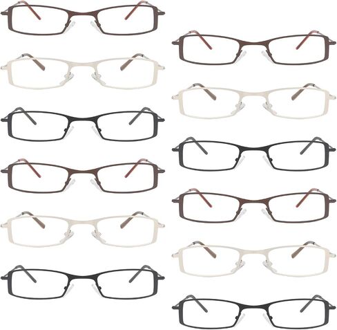 LUR 12 Pack Reading Glasses for Women Ladies Stylish Readers with Spring Hinge in Kuwait