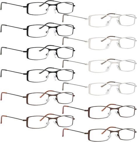 LUR 12 Pack Reading Glasses for Women Ladies Stylish Readers with Spring Hinge in Kuwait