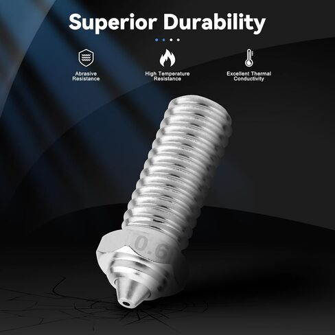 2 PCS Qidi X-Max 3 Bimetal 0.6mm Nozzle Made of Hardened Steel and Copper Plated Material, 3D Printer Nozzle Kit, for R Qidi Q1 Pro/X-Smart3/X-Plus3/X-Max3 Metal 3D Printer in Saudi Arabia
