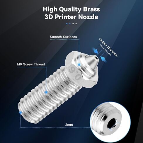 2 PCS Qidi X-Max 3 Bimetal 0.6mm Nozzle Made of Hardened Steel and Copper Plated Material, 3D Printer Nozzle Kit, for R Qidi Q1 Pro/X-Smart3/X-Plus3/X-Max3 Metal 3D Printer in Saudi Arabia