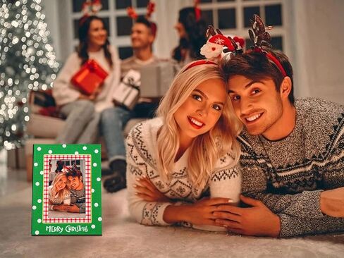 Merry Christmas Frame - Green Leather Christmas Picture Frame 4x6 Photo Christmas Decoration Frame Gifts for Women Men Kids Family Friends in Saudi Arabia