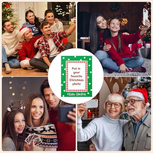 Merry Christmas Frame - Green Leather Christmas Picture Frame 4x6 Photo Christmas Decoration Frame Gifts for Women Men Kids Family Friends in Saudi Arabia