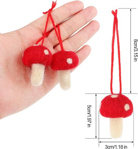 Felt Mushroom Christmas Mushroom Decorations Xmas Hanging Ornament Christmas Tree Ornament Decorations for Christmas Wedding Holiday Daily Life (12 Pieces) in Saudi Arabia