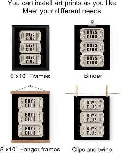 Wheatwin Playroom Decor, Long Live Boyhood Wall Art Prints Set of 4, Boy Room Decor, Sage Green Dinosaur Playroom Boy Nursery Decor, 8x10 (Unframed) in Kuwait