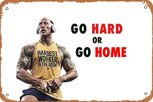 ملصق تحفيزي لصالة الألعاب الرياضية Dwayne ''The Rock'' Johnson علامة قصدير معدنية مقاس 8 × 12 بوصة فن ديكور جداري عتيق للرجال على شكل كهف، 8 بوصة × 12 بوصة in Saudi Arabia