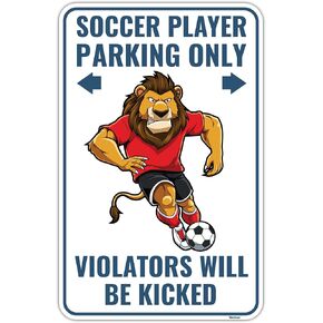 Venicor Soccer Sign - 9 x 14 Inches - Aluminum - Soccer Gifts for Boys Girls - Soccer Player Room Decor Party Decorations Accessories Stickers Poster Stuff