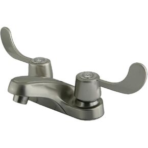 Kingston Brass KB181LP Vista Twin Blade Handle 4-Inch Centerset Lavatory Faucet without Pop-Up, Polished Chrome