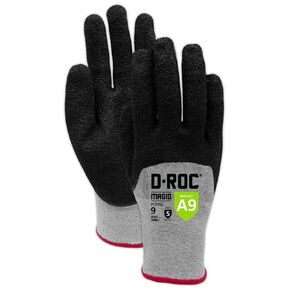 قفاز عمل MAGID D-ROC Black Hornet PCT455 مقاس 18 3 طبقات من Hyperon مجعد لاتكس - مستوى القطع A9