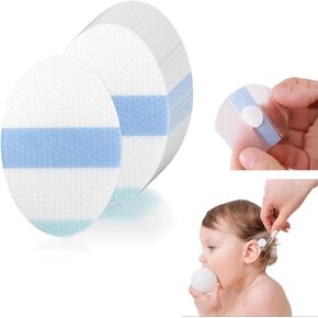 100 peices Self-Adhesive Waterproof Patches with Absorbent Cotton Pads,for Ear/Injury Care/Shower/Water Sport, Silicone Gel or PU Material,Breathable Bandage Protective Patch (PU Film, 100pcs)