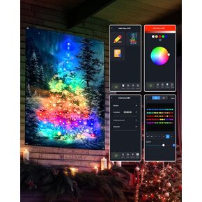DIY Lighted Christmas Tree Wall Art with APP Control, LED Christmas Wall Art with Scene Mode, Timing, Dimming, Light up Painting Wall Art for Christmas, Bedroom, Living Room, Home Decor(35"x55")