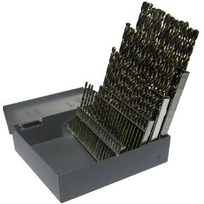 Drill America 60 Piece High Speed Steel Screw Machine (Stub) Drill Bit Set (Wire Sizes: #1 - #60), D/AST Series
