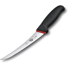 Victorinox Kitchen Boning, 6" curved, flexible narrow blade, black Dual Grip handle 5.6613.15D