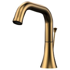 Brushed Gold Bathroom Faucet 3 Hole - WaterSong Bathroom Sink Faucet 2-Handle 3-Hole, Widespread 8 Inch Bathroom Faucet with Pop Up Drain, Lavatory Bathroom Vanity Sink Faucet, 100% Lead-Free