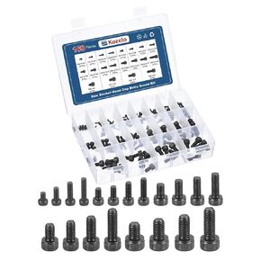 168pcs Socket Head Cap Screws Bolts Nuts Assortment Kit - [M2/M3/M4/M5/M6] Alloy Steel Fully Threaded Black Oxide 12.9 Internal Hex Screw for 3D Printer Use