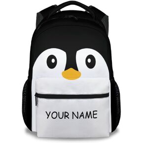 Kid Backpack for Girls - Penguin Schoolbag - Lightweight Durable Large Capacity - 17 Inch Black Bookbag for School, Travel and Camp