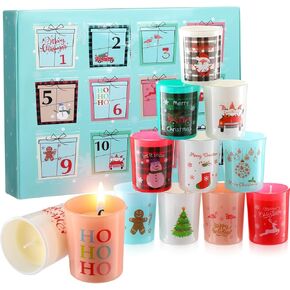 12 Pcs Candle Advent Calendar 2024 12 Days of Christmas Scented Candles Gift Set for Women Adults 2.5 oz Soy Wax Jar Candles Christmas Countdown Gifts for Holiday Winter Home Decoration