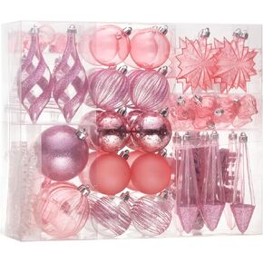 DecorbyHannah Christmas Ornaments Set,100ct Clear Christmas Tree Ornaments Decorations,Shatterproof Bronze Copper Assorted Plastic Ball Ornaments for Christmas Tree for Xmas,Halloween,Thanksgiving