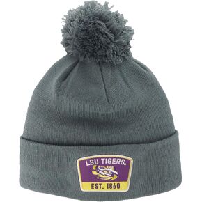 ZHATS Standard NCAA Officially Licensed Pom Beanie Patch Switchback Gray, Grey, One Size