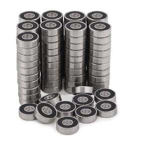 XiKe 100 Pcs 608-2RS Double Rubber Seal Bearings 8x22x7mm, Pre-Lubricated and Stable Performance and Cost Effective, Deep Groove Ball Bearings.