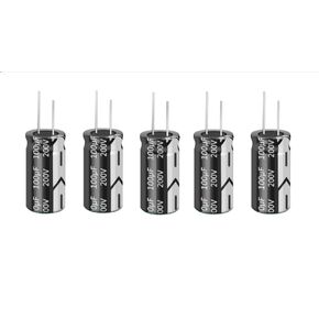 5 PCS 200V 100uF 16x25mm（0.63x0.98in） Aluminum Electrolytic Capacitors for TV, VCD，Automotive Electronics, Switching Power Supplies，etc. (5pcs 200V 100UF)